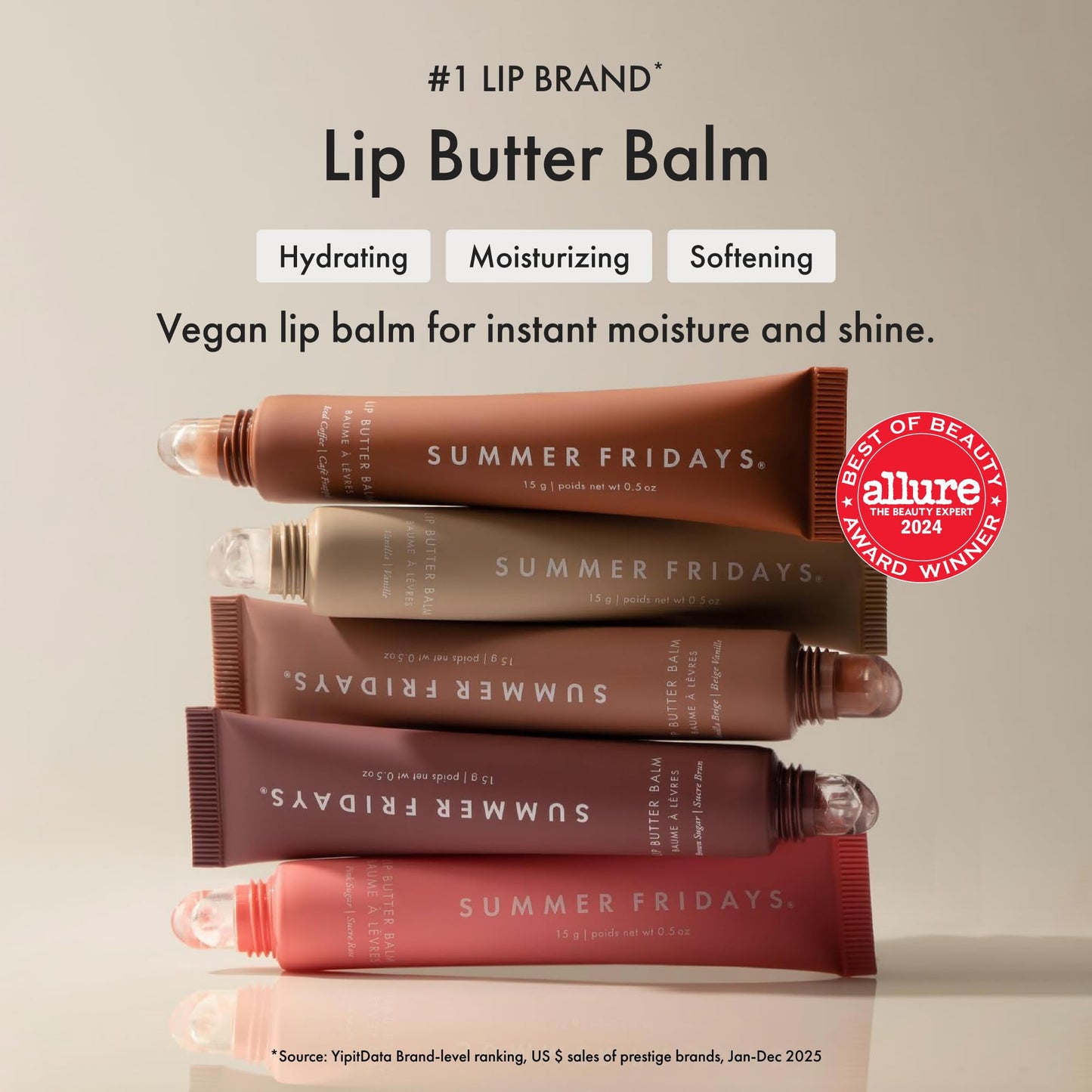 Summer Fridays Lip Butter Balm - Moisturizing Lip Gloss for Instant Shine (0.5 Oz)