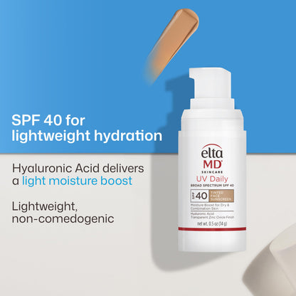 EltaMD UV Daily SPF 40 Face Sunscreen Moisturizer with Zinc Oxide, Daily Face Moisturizer with SPF, Sunscreen for Dry Skin