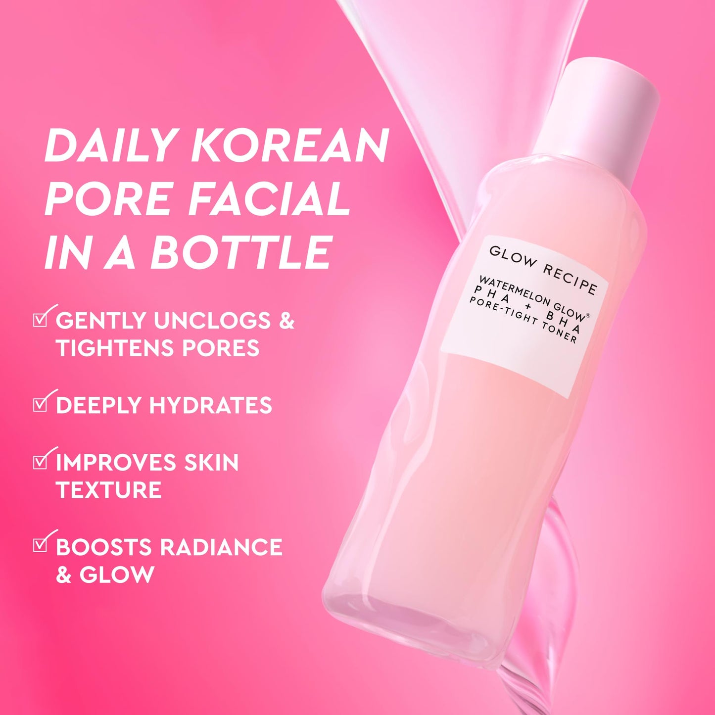 Glow Recipe PHA + BHA Face Toner, Korean Exfoliating Toner for Pores (150ml)