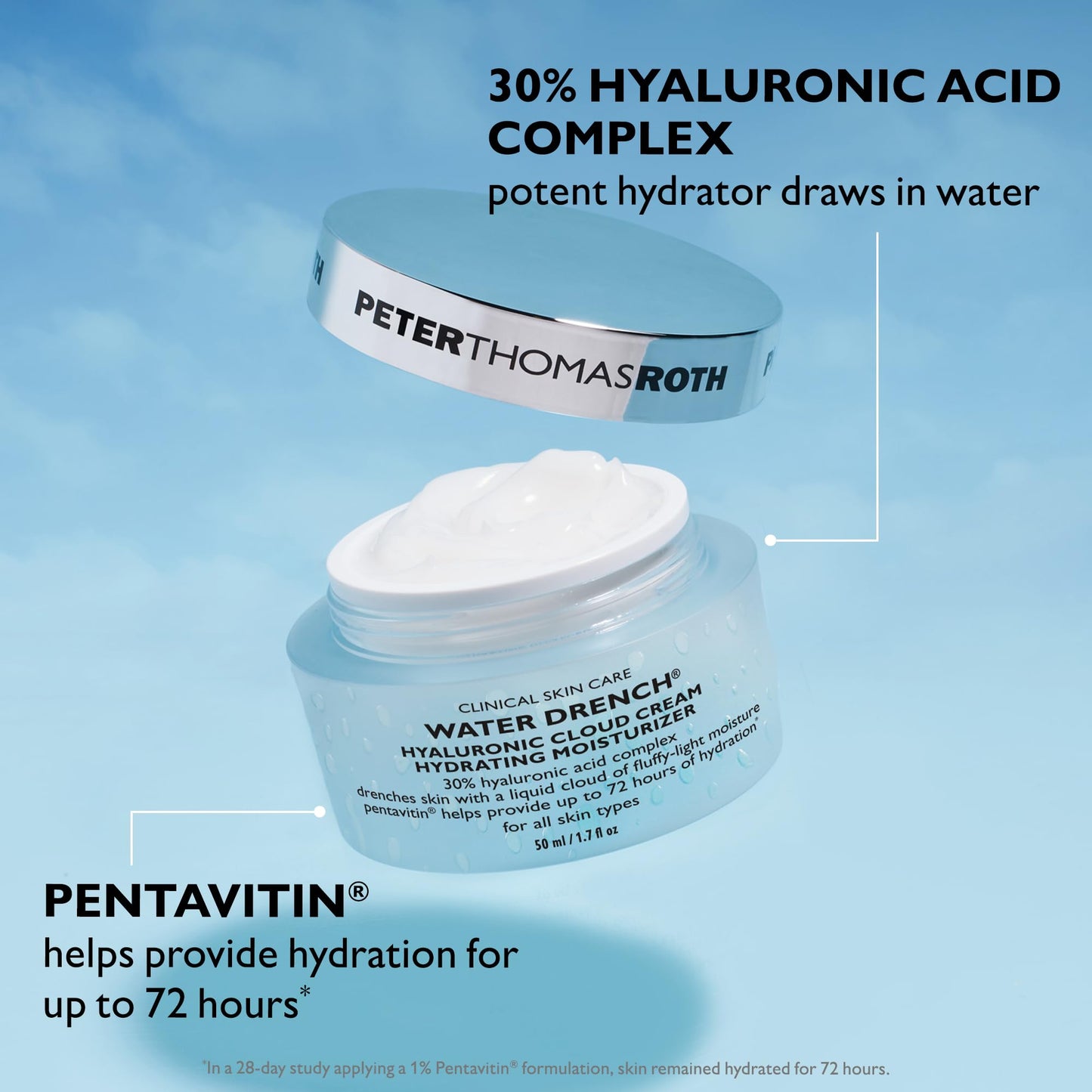 Peter Thomas Roth Water Drench Hyaluronic Cloud Cream Hydrating Refillable Moisturizer (1.7 oz)