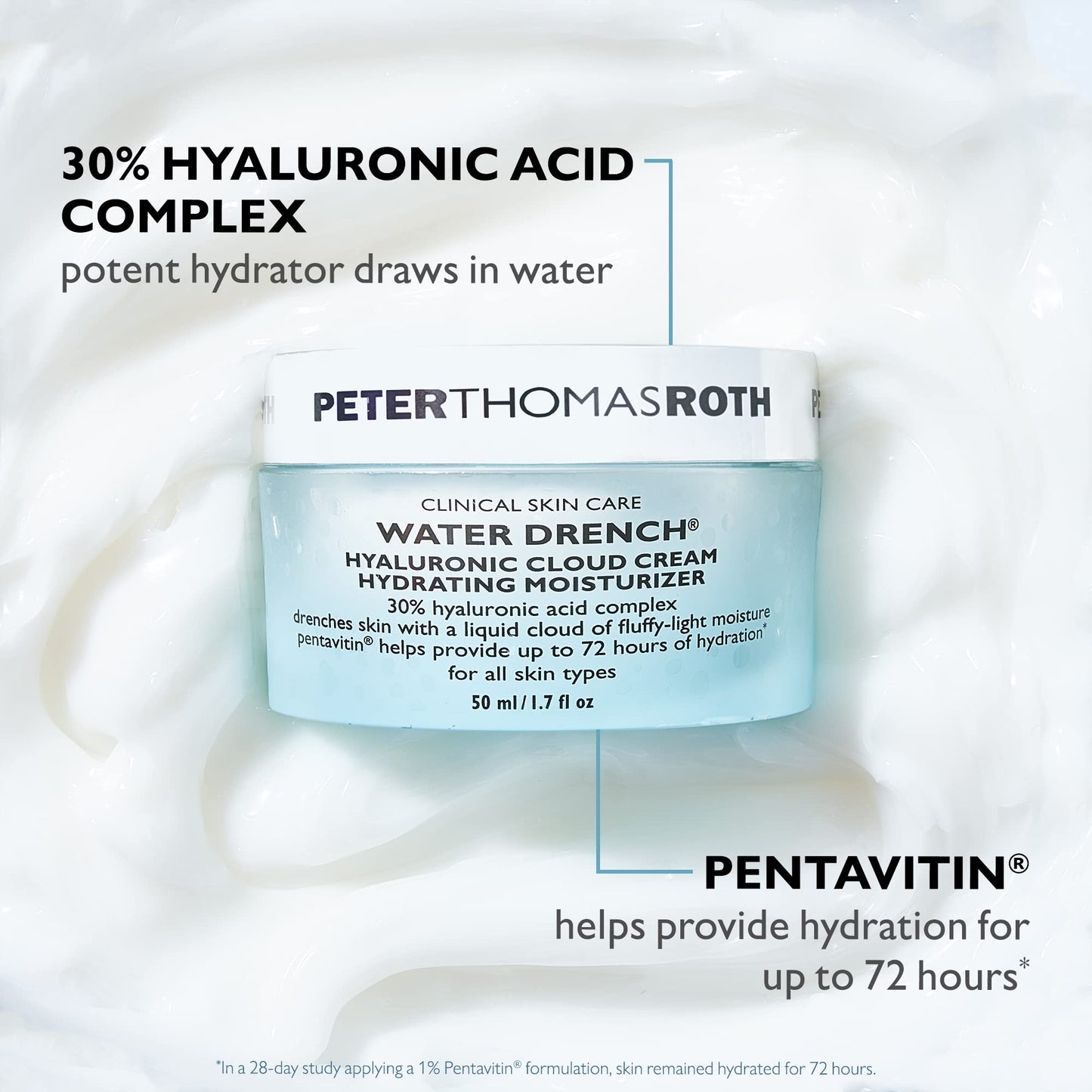 Peter Thomas Roth Water Drench Hyaluronic Cloud Cream Hydrating Refillable Moisturizer (1.7 oz)