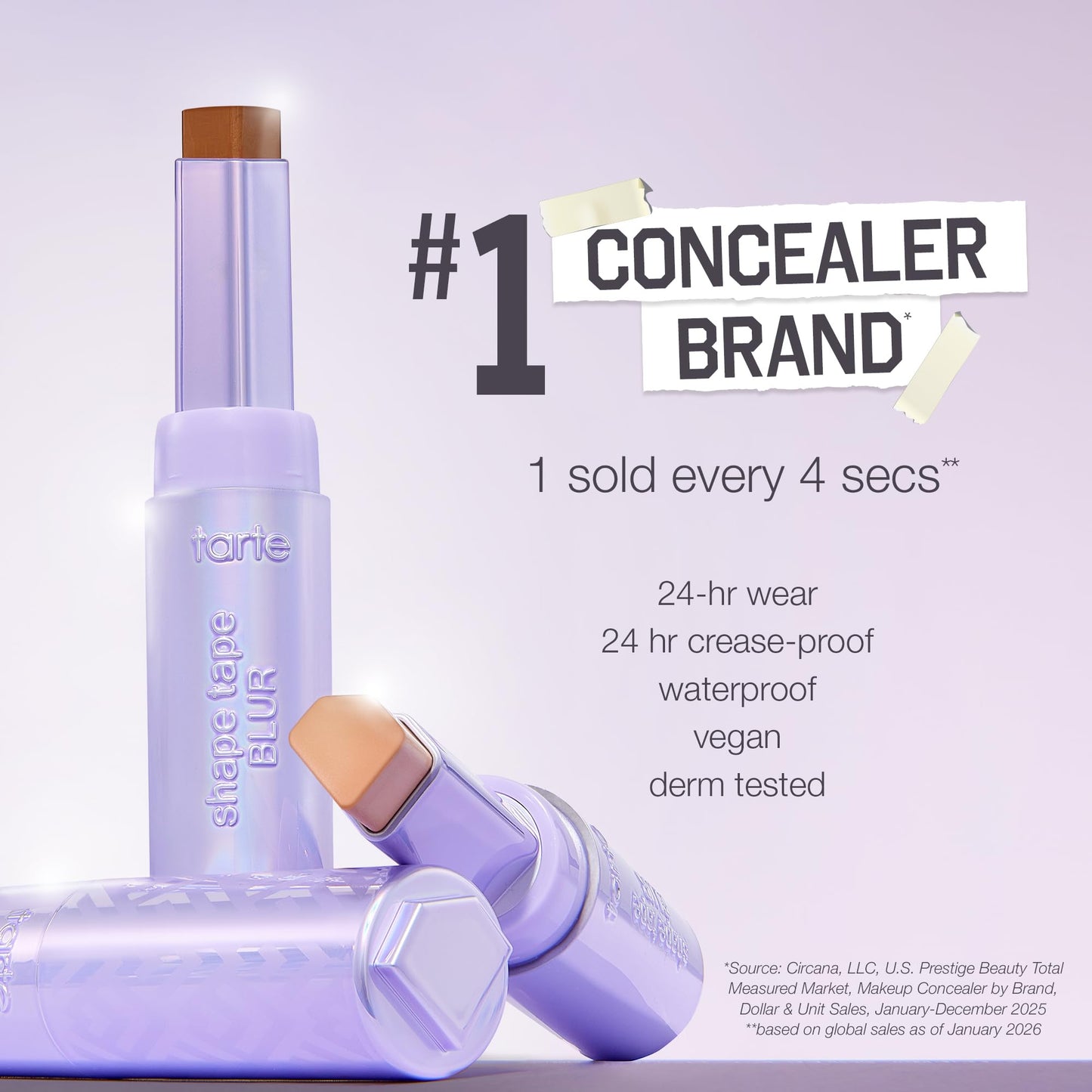 tarte shape tape blur concealer stick - Full Coverage Crease-Proof Makeup