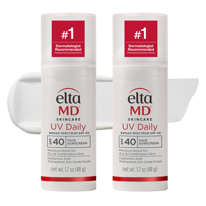 EltaMD UV Daily SPF 40 Face Sunscreen Moisturizer with Zinc Oxide, Daily Face Moisturizer with SPF, Sunscreen for Dry Skin