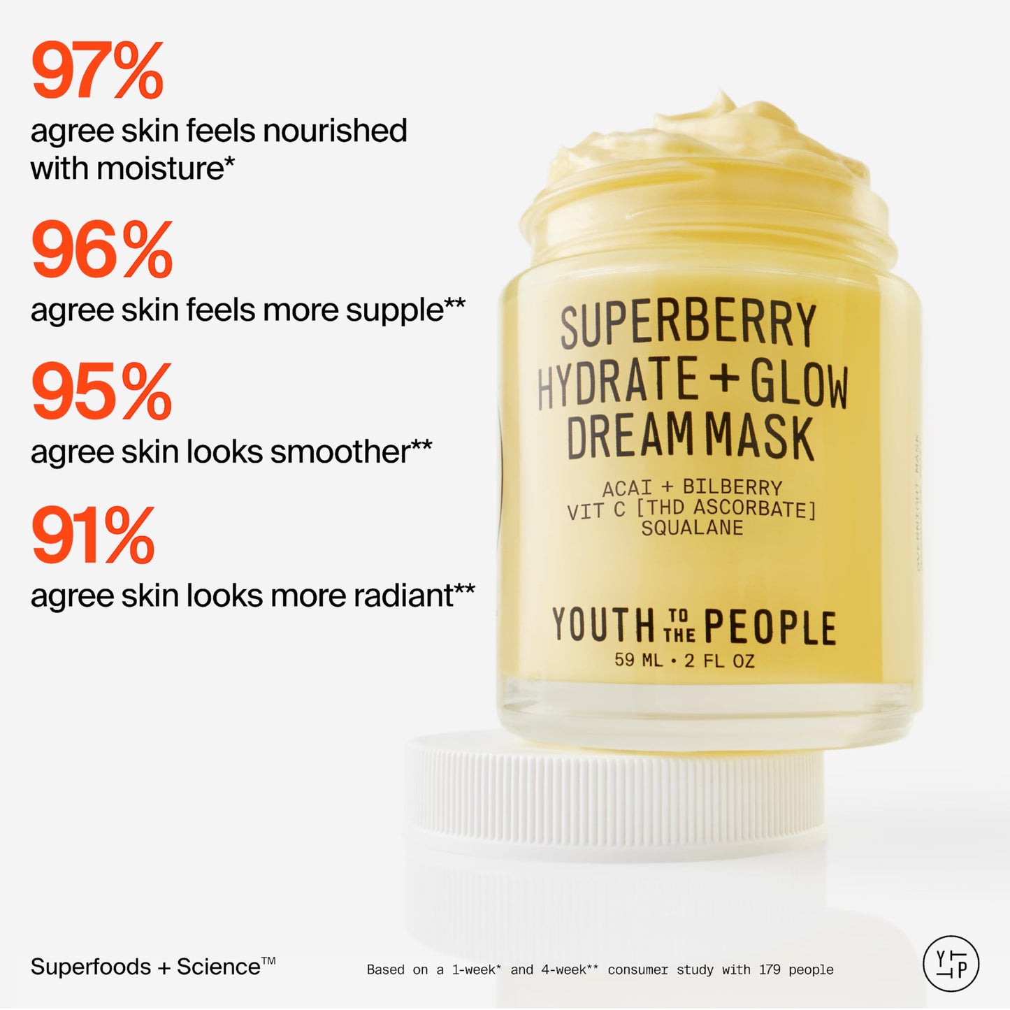 Youth To The People Superberry Hydrate + Glow Dream Mask (2 Fl Oz)