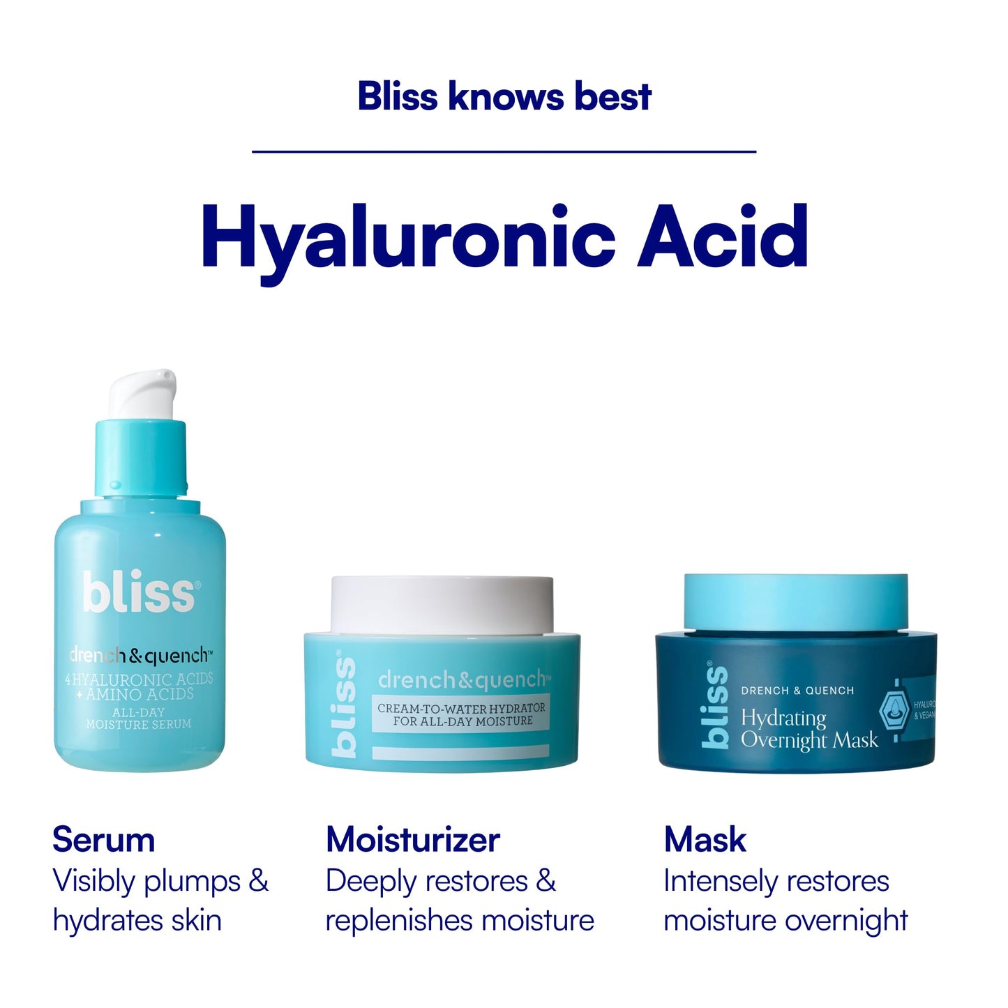 Bliss Drench & Quench Hyaluronic Acid Cream to Water Moisturizer (1.7 fl oz)