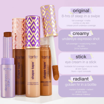 tarte shape tape blur concealer stick - Full Coverage Crease-Proof Makeup