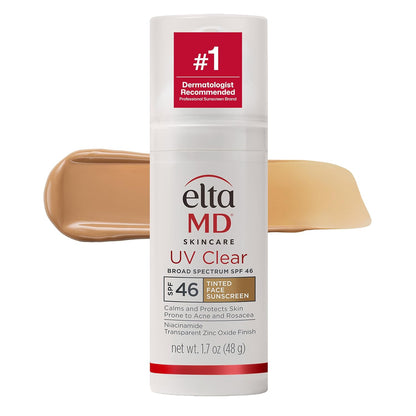 EltaMD UV Clear Tinted Sunscreen for Face, SPF 46 with Zinc Oxide (1.7 oz)