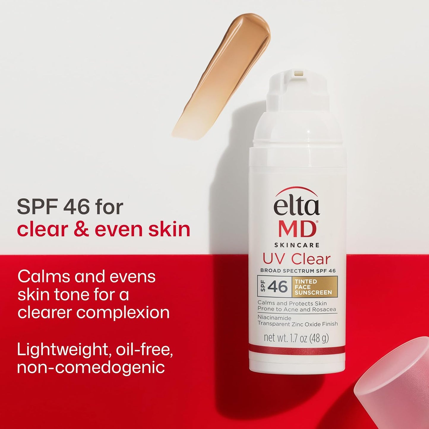 EltaMD UV Clear Tinted Sunscreen for Face, SPF 46 with Zinc Oxide (1.7 oz)