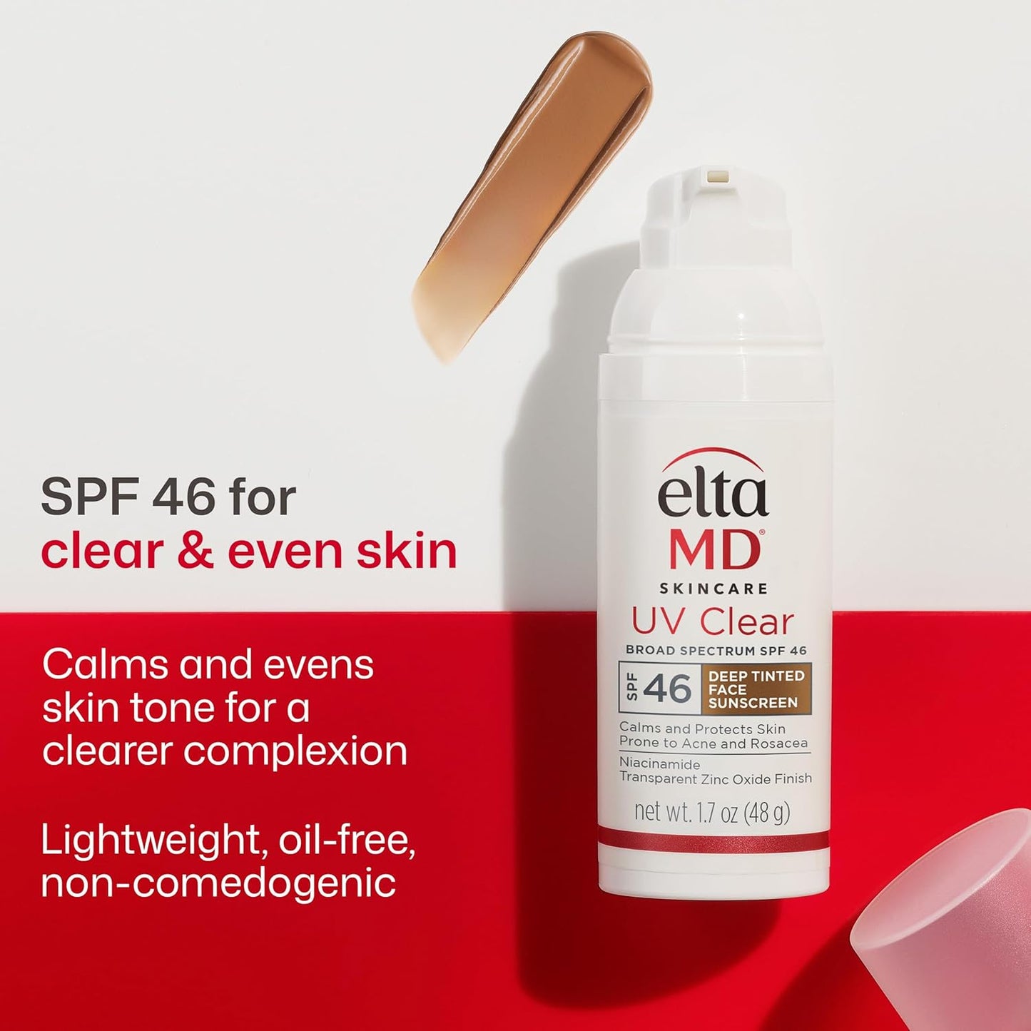 EltaMD UV Clear Deep Tinted Face Sunscreen with SPF 46, Oil-Free Face Moisturizer (1.7 oz)