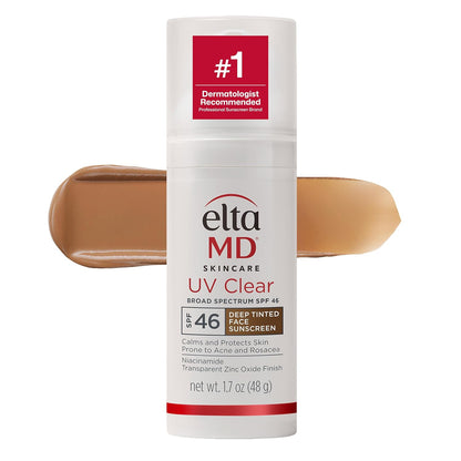 EltaMD UV Clear Deep Tinted Face Sunscreen with SPF 46, Oil-Free Face Moisturizer (1.7 oz)