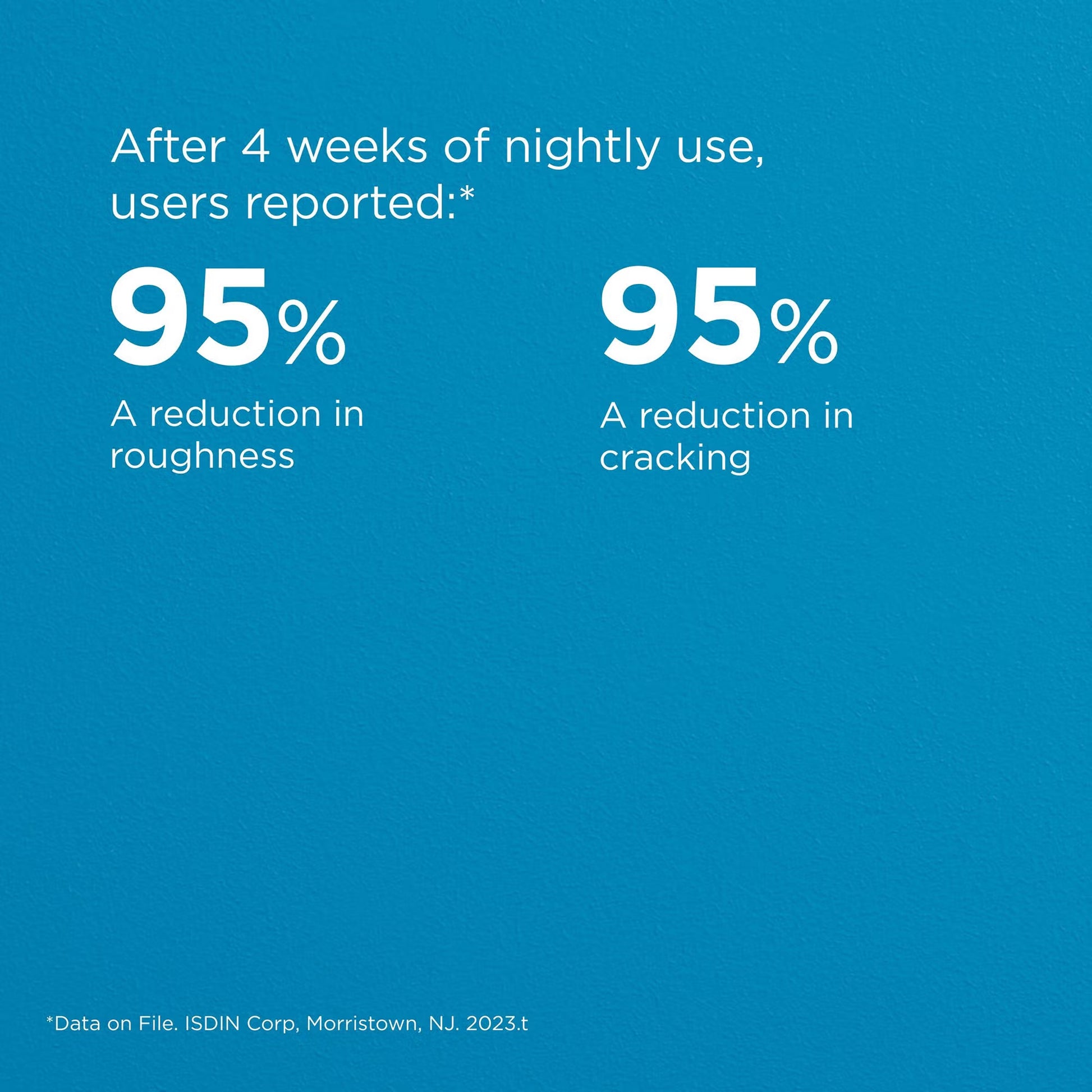 Statistical claim about skin improvement after 4 weeks of nightly use on a blue background