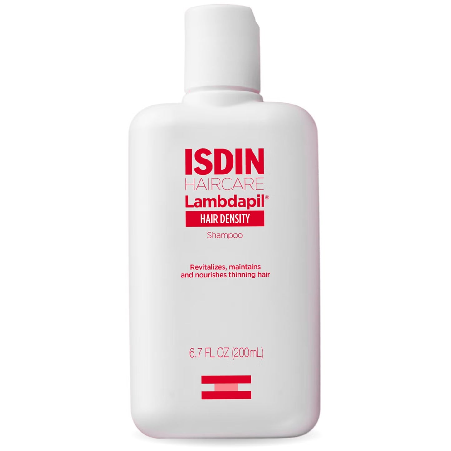 ISDIN Haircare Lambdapil shampoo bottle on a white background