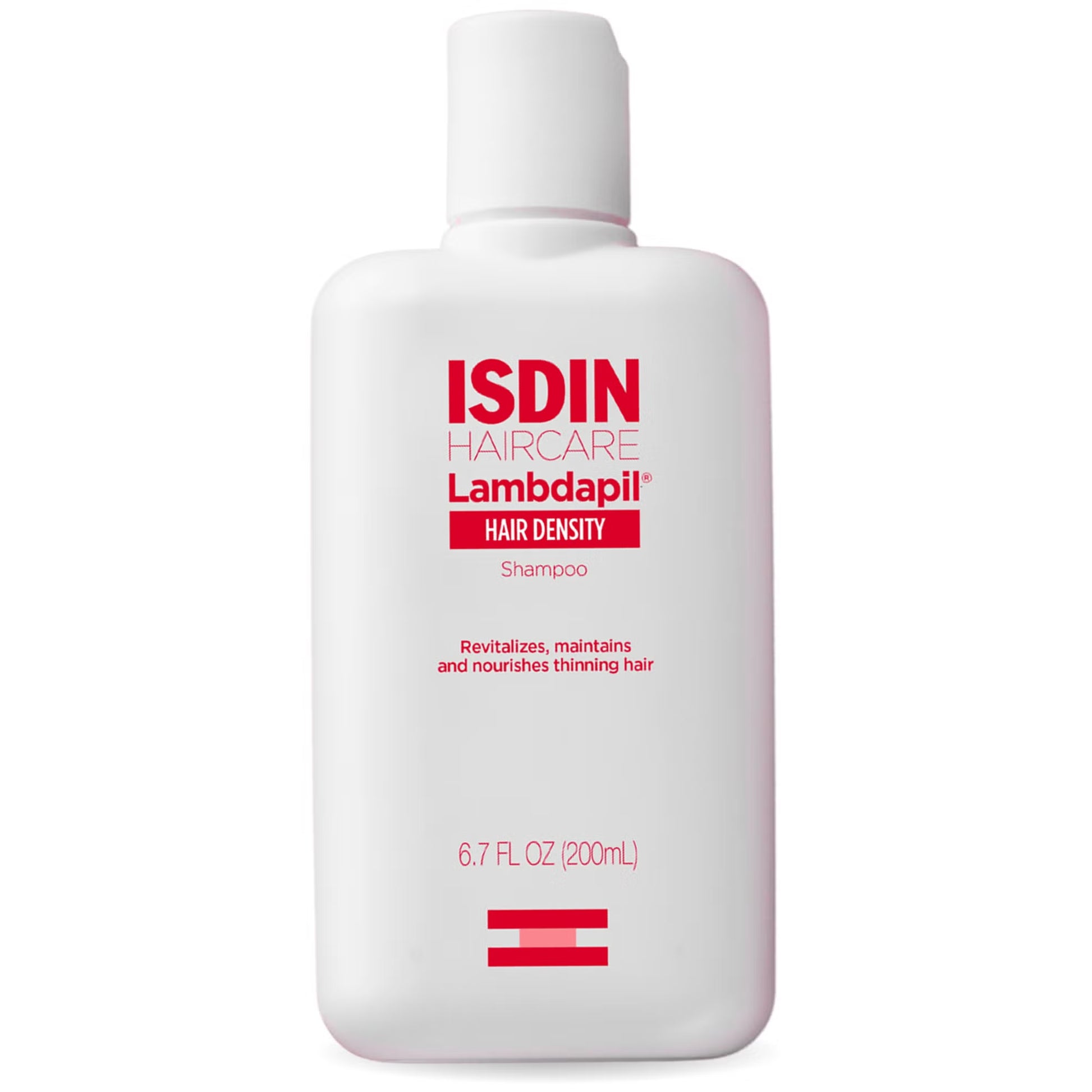 ISDIN Haircare Lambdapil shampoo bottle on a white background