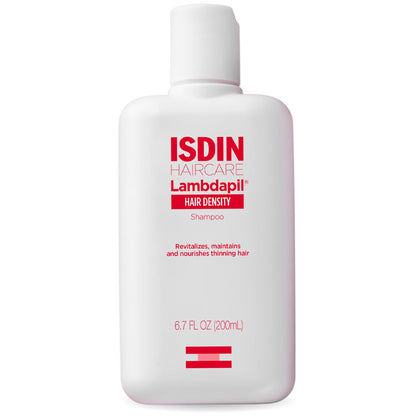 ISDIN Haircare Lambdapil shampoo bottle on a white background