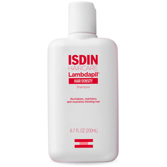 ISDIN Haircare Lambdapil shampoo bottle on a white background
