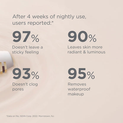 Product effectiveness claims with percentages on a beige background