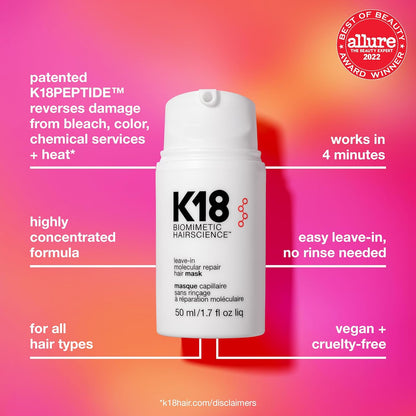 K18 Leave-In Molecular Repair Hair Mask (1.7 oz, 50ml)