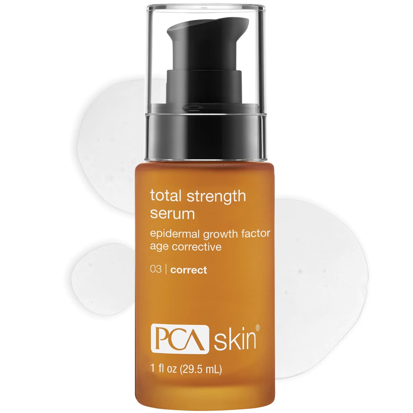 PCA Skin total strength serum bottle on a white background
